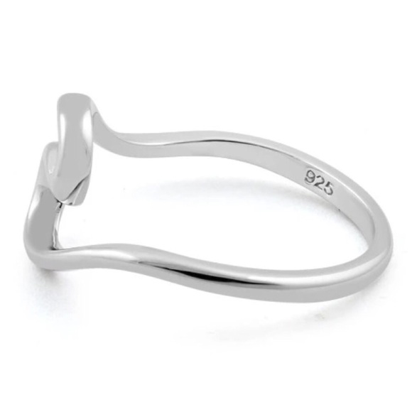 925 STERLING SILVER Ocean Wave High Polished Ring - Picture 11 of 13